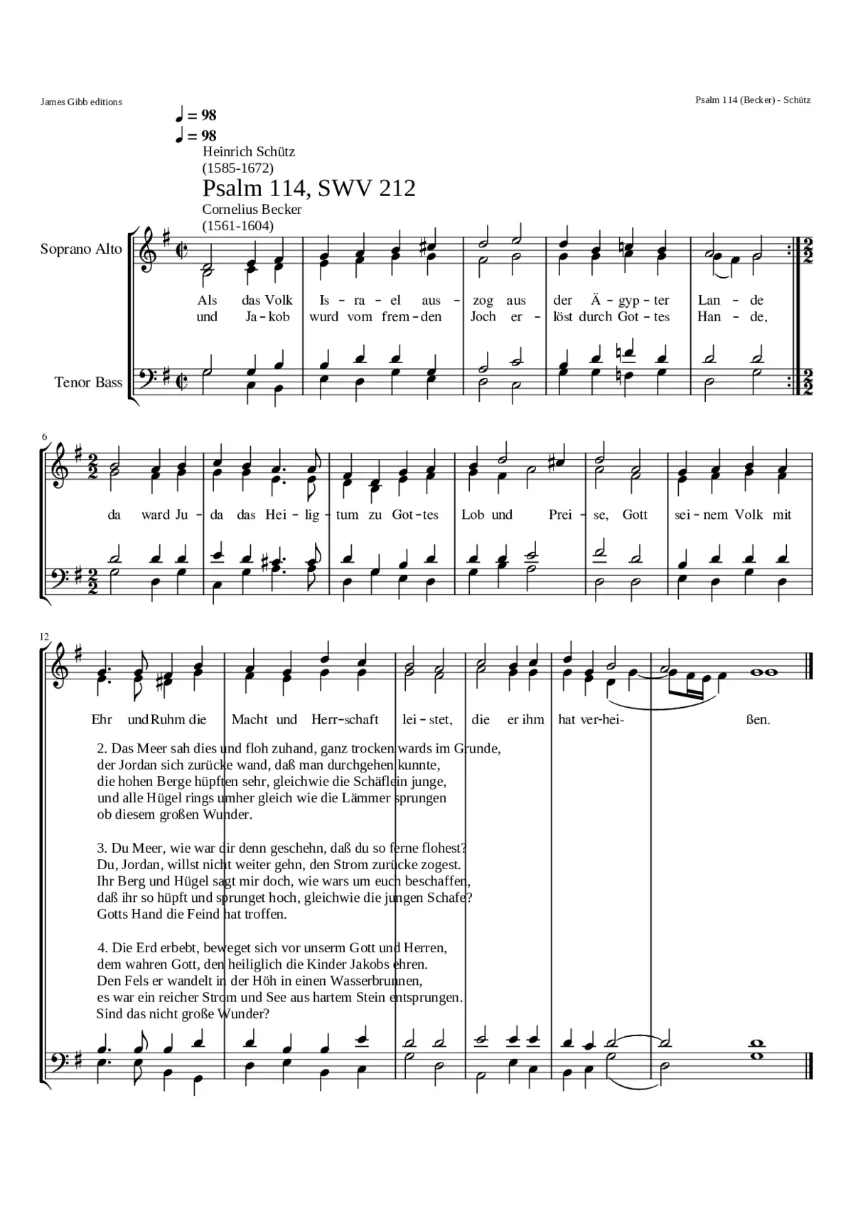 Als das Volk Israel auszog SWV 212 - Page 1