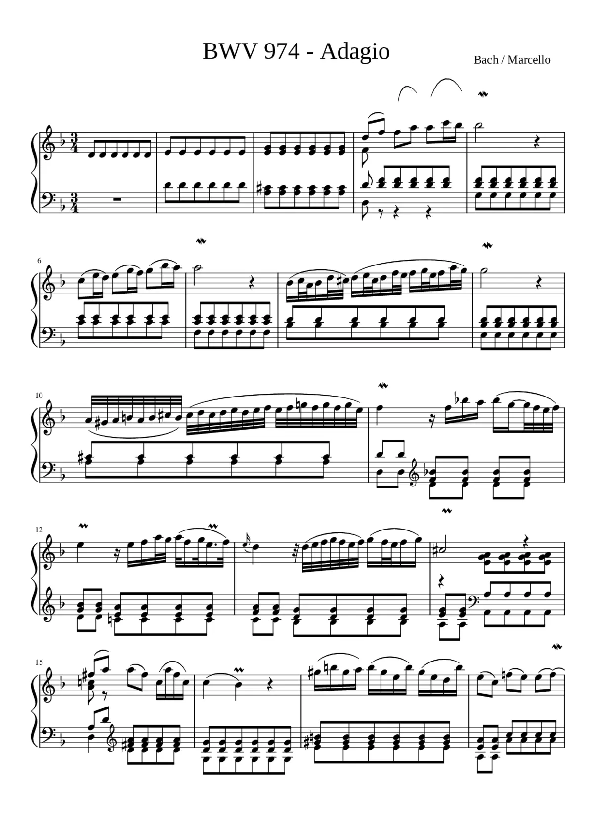 bwv 974 - adagio in d minor - Page 1