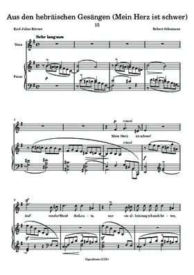 Aus den hebräischen Gesängen (Mein Herz ist schwer)