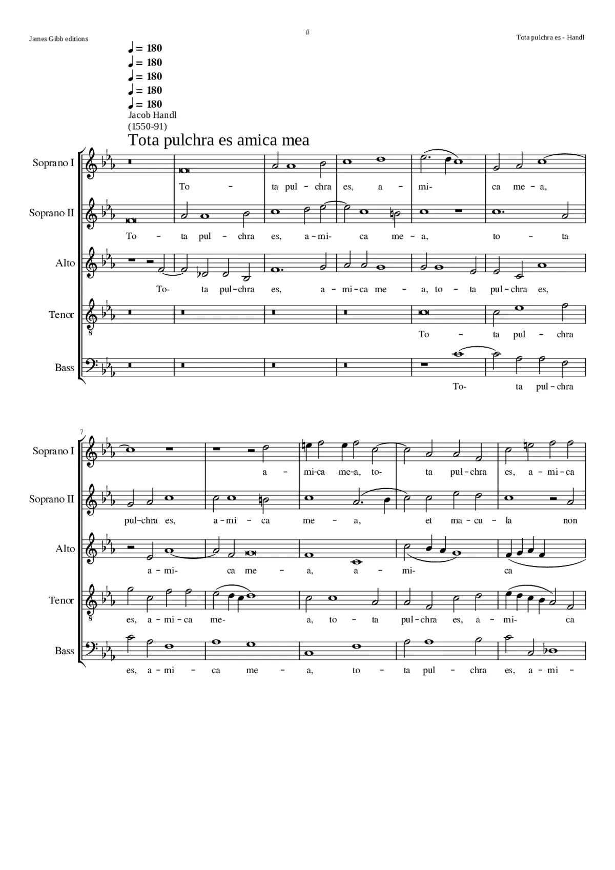 Tota pulchra es amica mea - Vulnerasti cor meum - Page 1