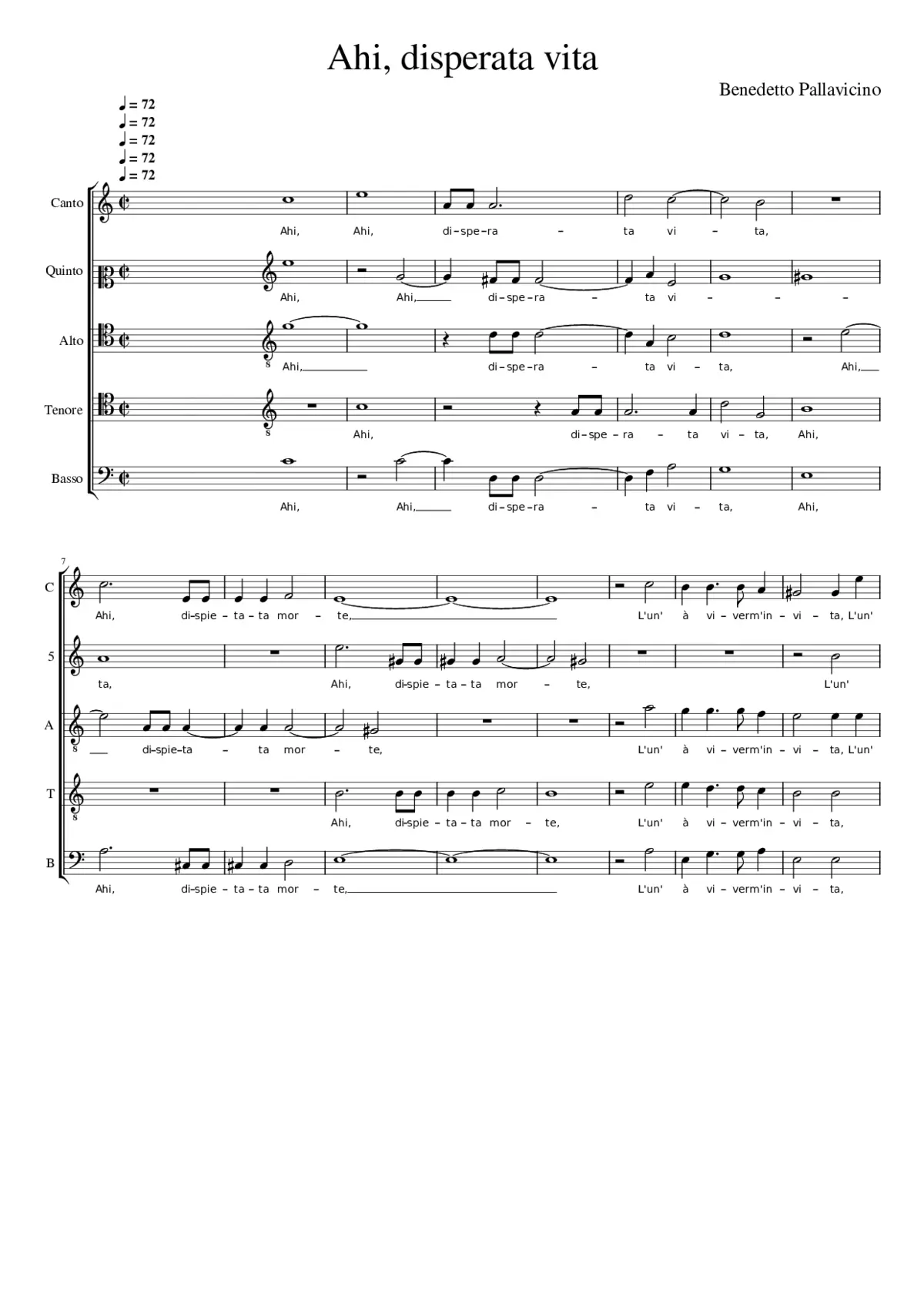 Ahi disperata vita - Page 1