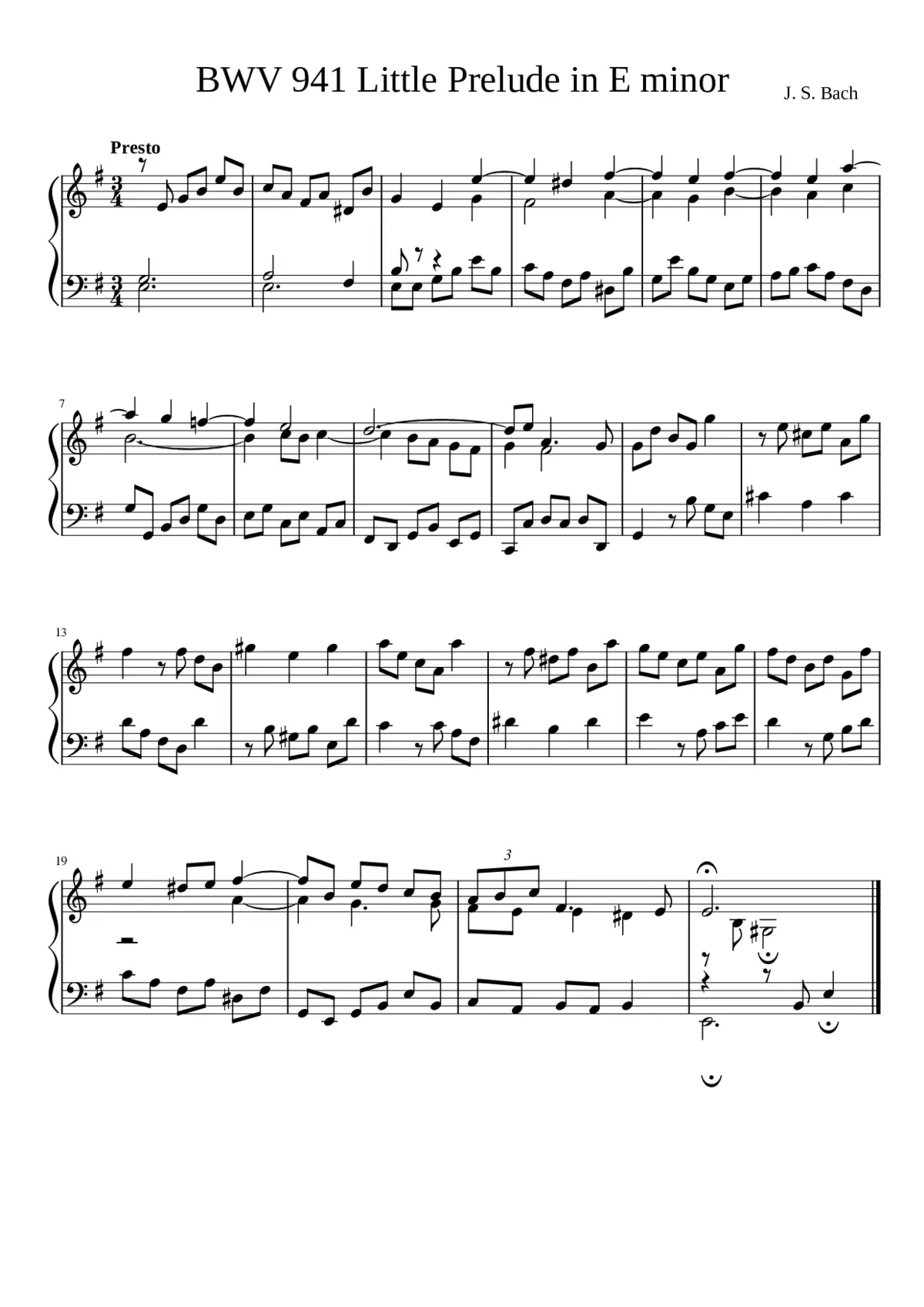Little Prelude No.7 E minor BWV 941 - Page 1