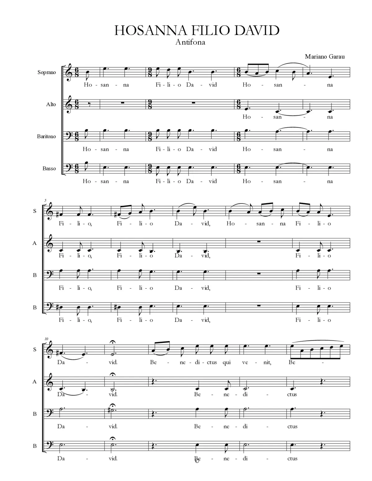 Hosanna Filio David - Page 1