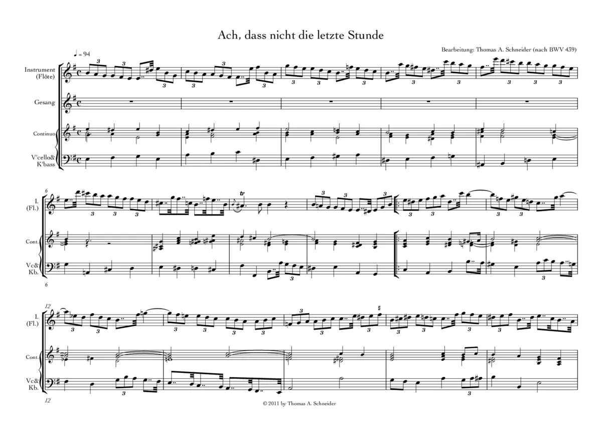 12 Arien und Lieder aus Schemellis Gesangbuch für Sterben, Tod, Auferstehung und ewiges Leben - Page 1