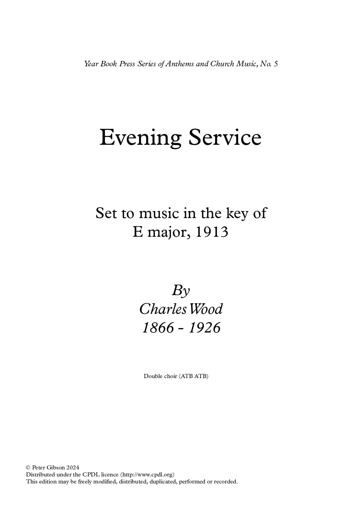 Evening Service in E Major - Page 1