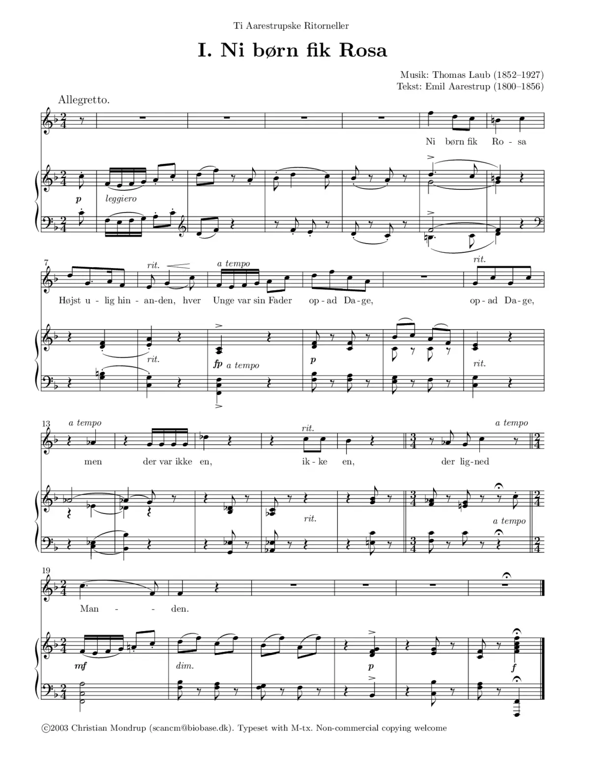 Ti Aarestrupske Ritorneller - Page 1
