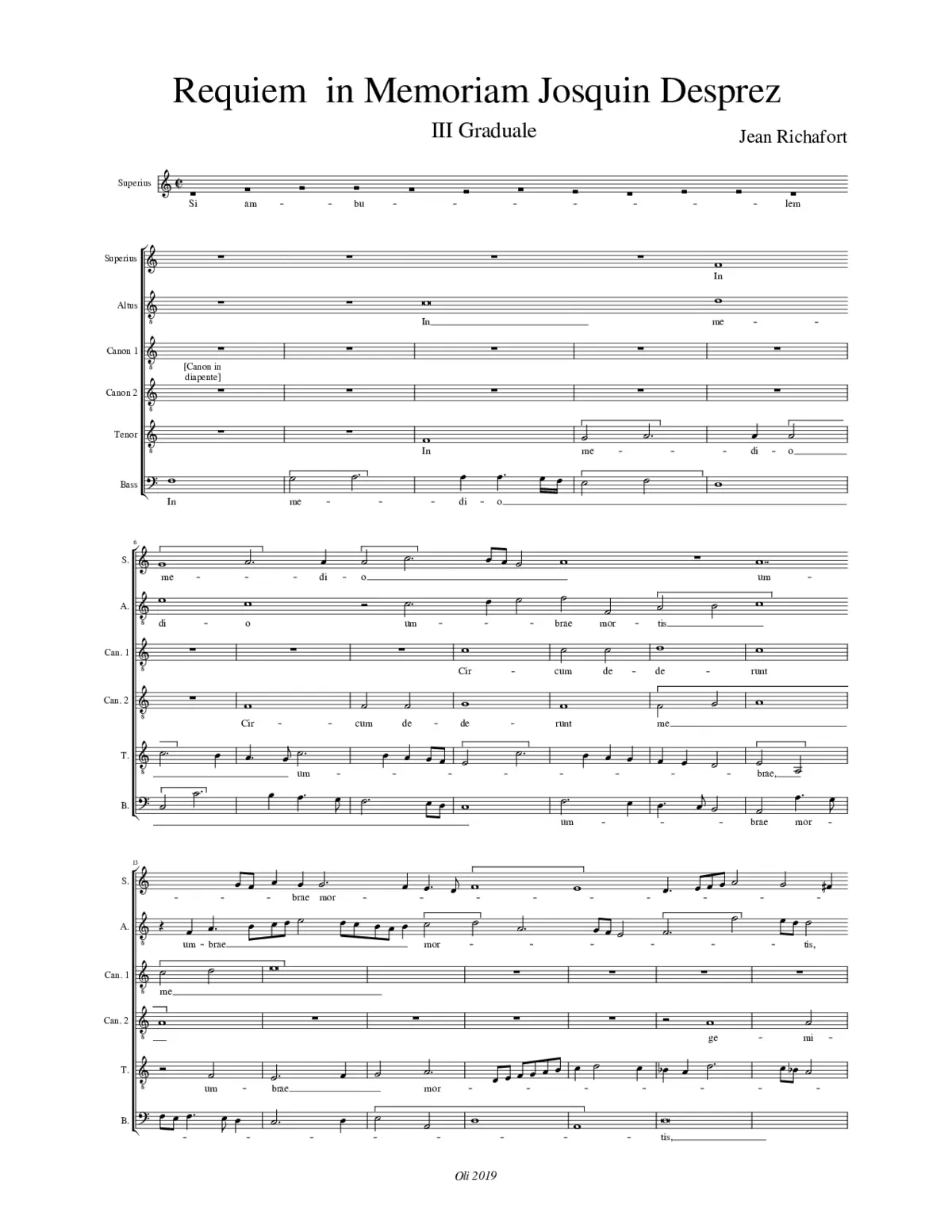 Requiem in Memoriam Josquin Desprez - Page 1