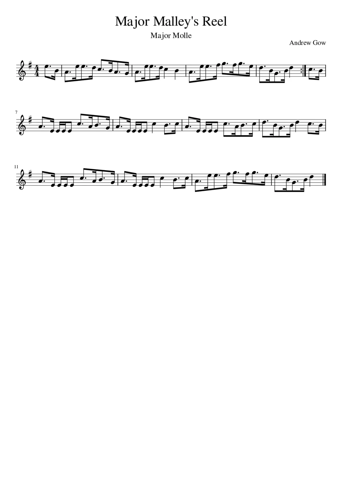 Major Malley's Reel - Page 1