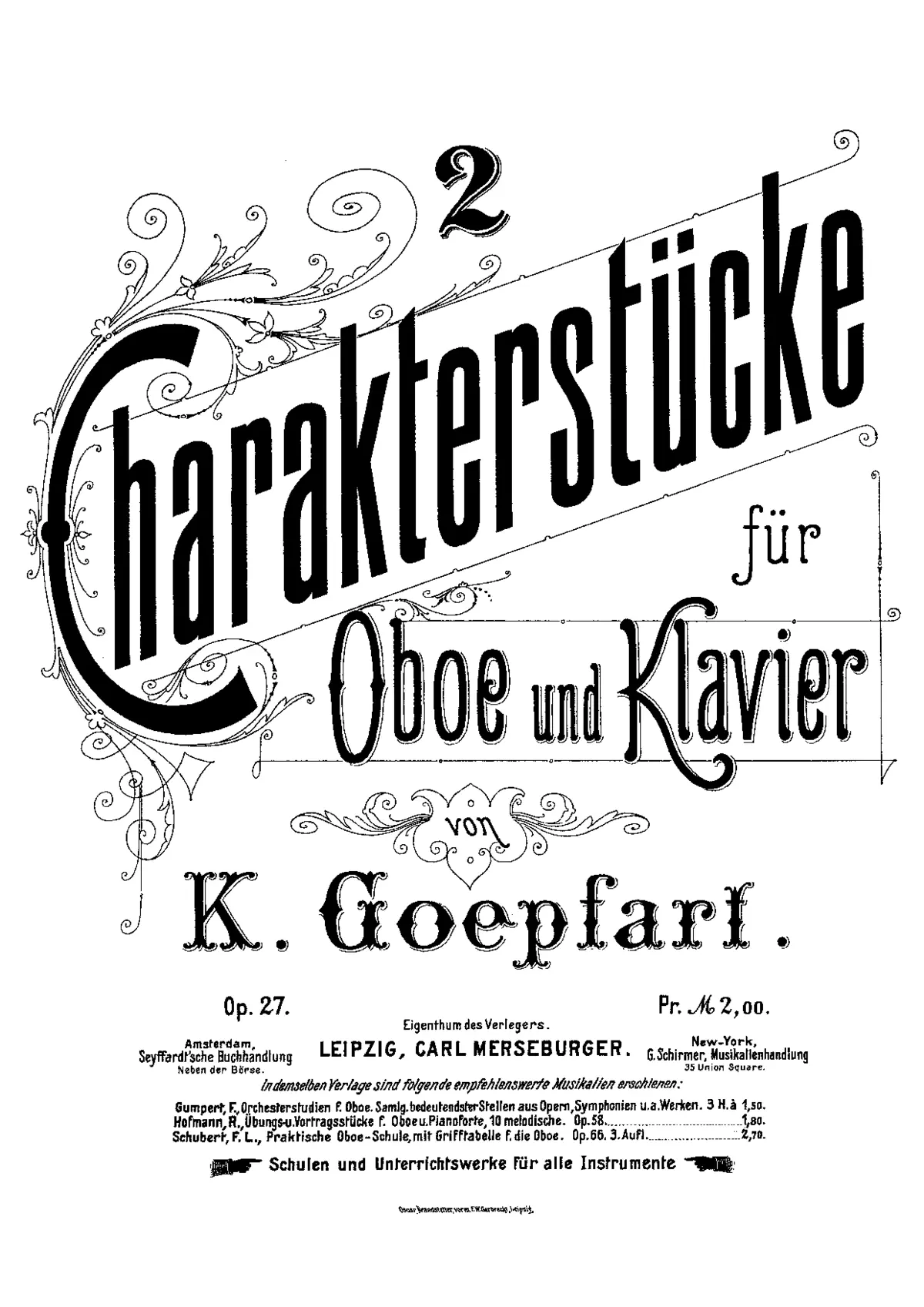 2 Charakterstücke für Oboe und Klavier - Page 1