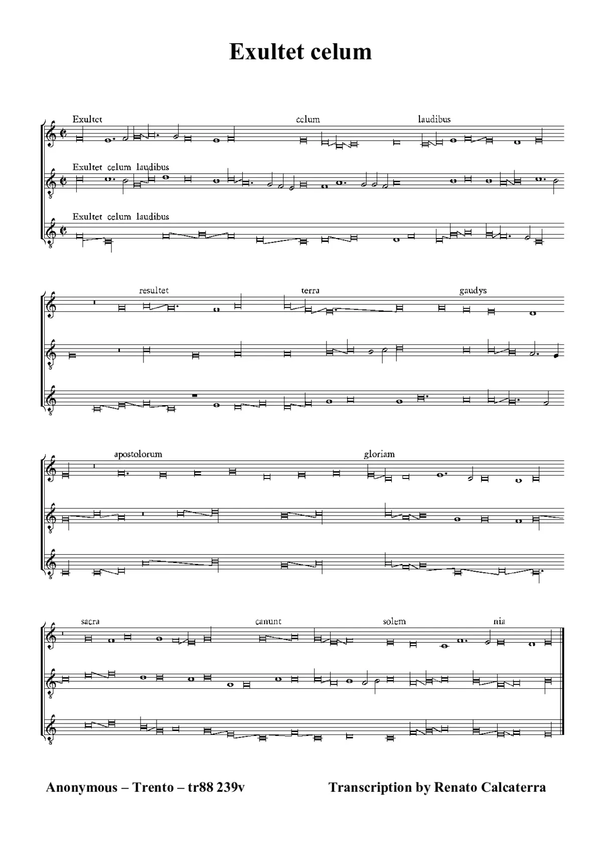 Exultet celum - Page 1