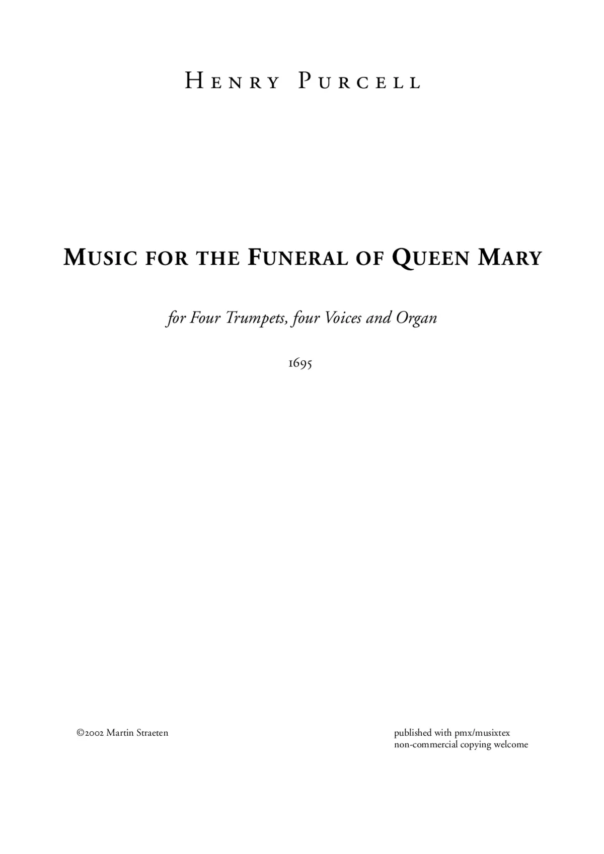 Music for the Funeral of Queen Mary - Page 1