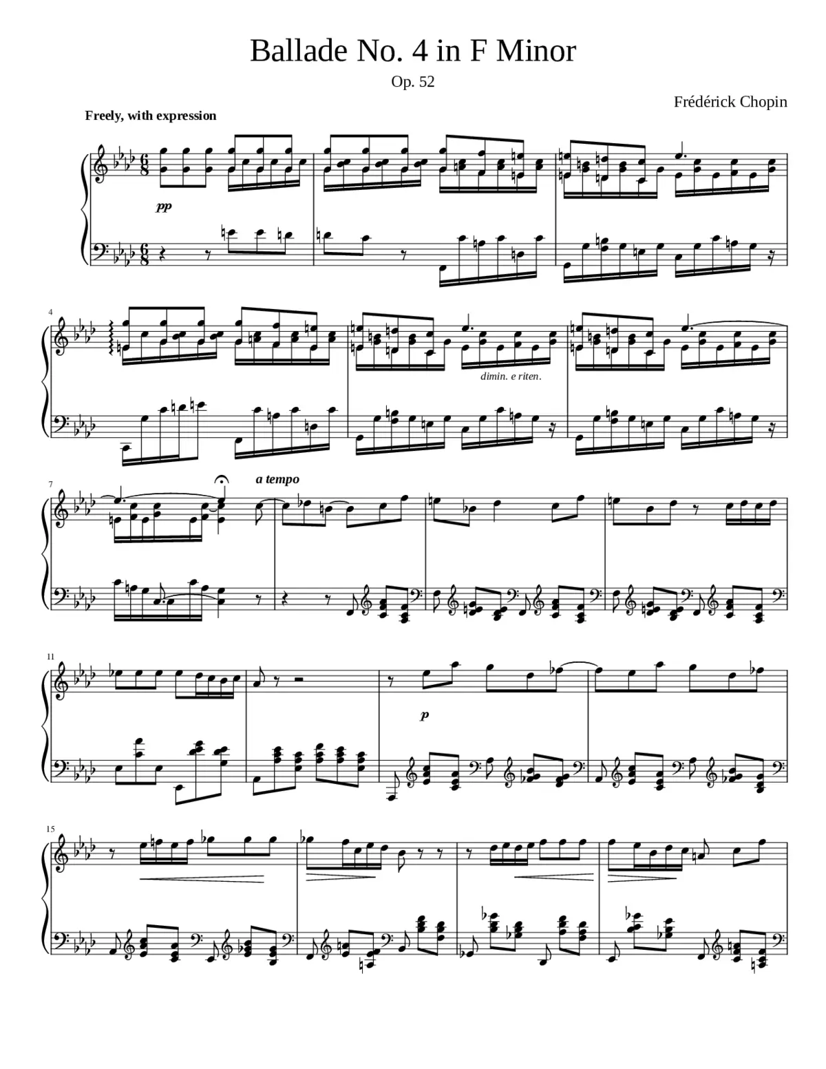 Ballade No.4 Op.52 - Page 1