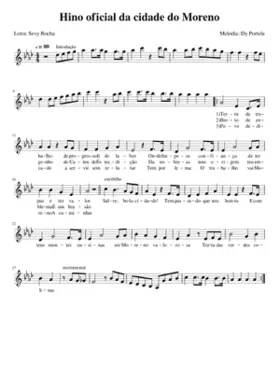Hino oficial da cidade do Moreno