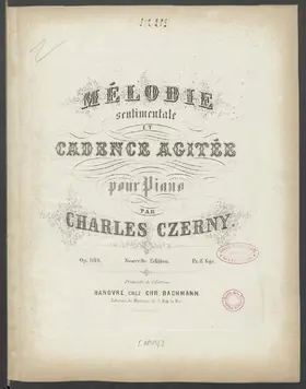 Mélodie sentimentale et Cadence agitée pour piano