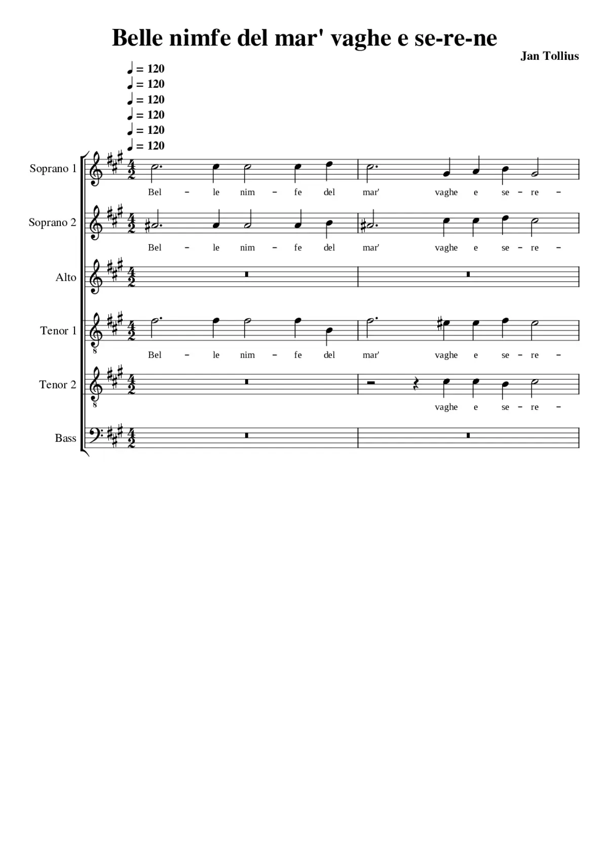 Belle nimfe del mar' vaghe e serene - Page 1