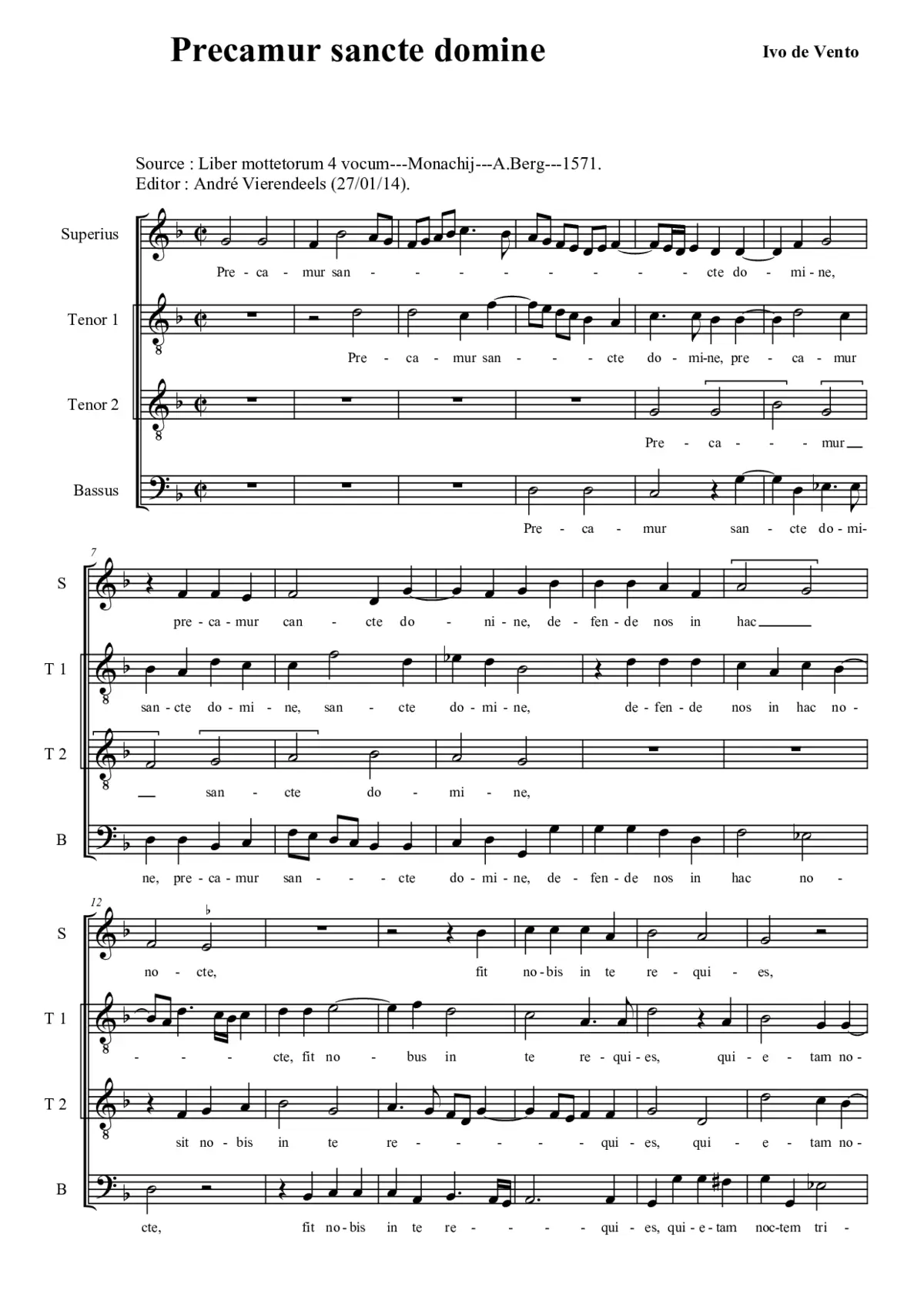 Christe qui lux es et dies - Page 1