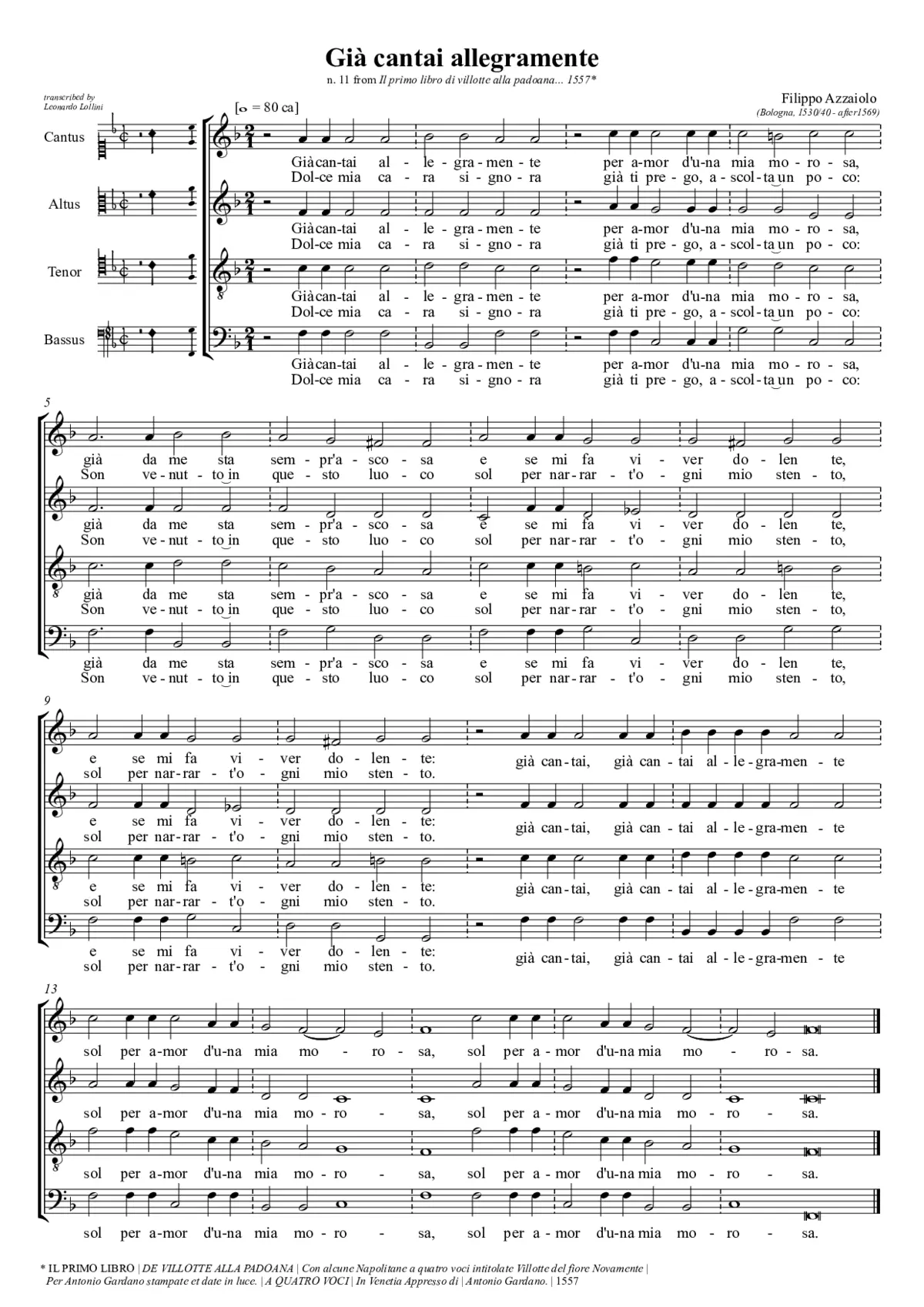 Gia cantai allegramente - Page 1