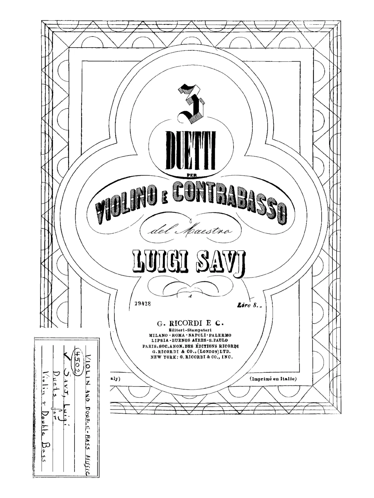 Tre duetti per violino e contrabasso - Page 1