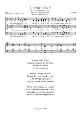 B - Avent 1 & C - Avent 4 : Ps. 79 : Dieu, fais-nous revenir, que ton visage s'éclaire et nous serons sauvés