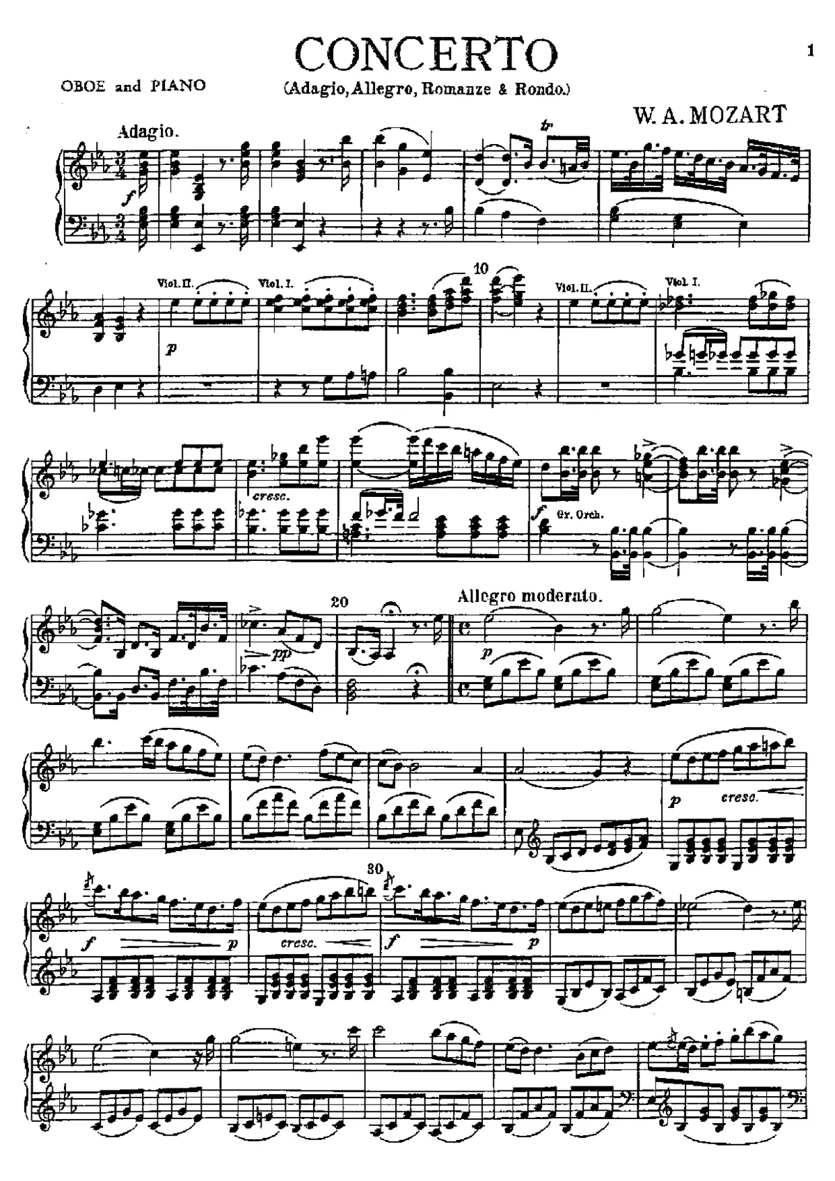Oboe Concerto in E-flat major - Page 1