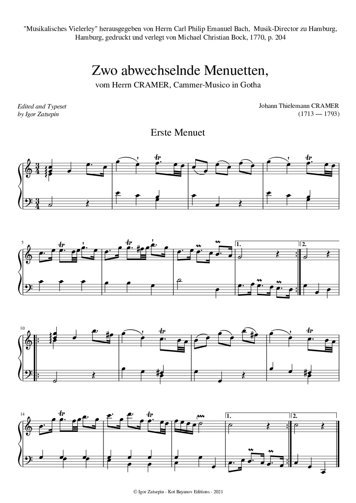 2 Menuets - Page 1