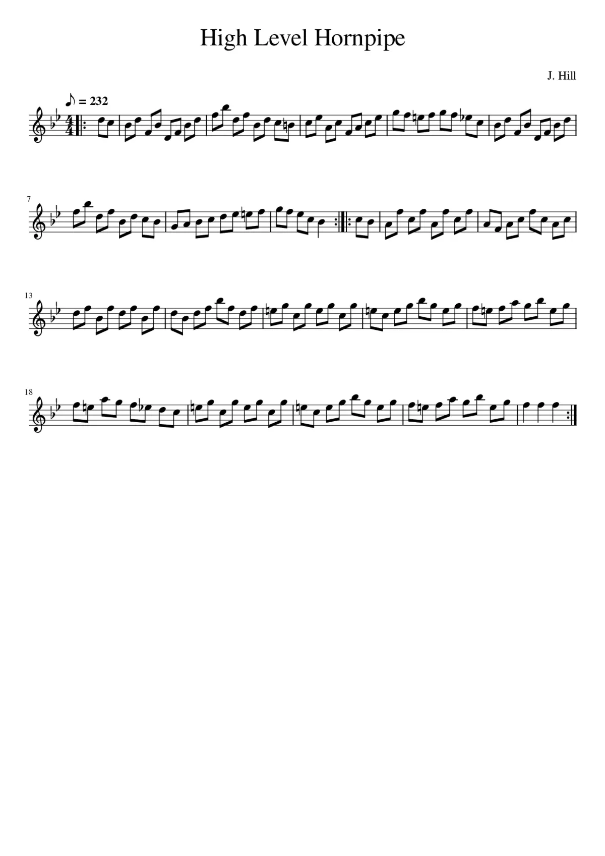 HIGH LEVEL HORNPIPE - Page 1