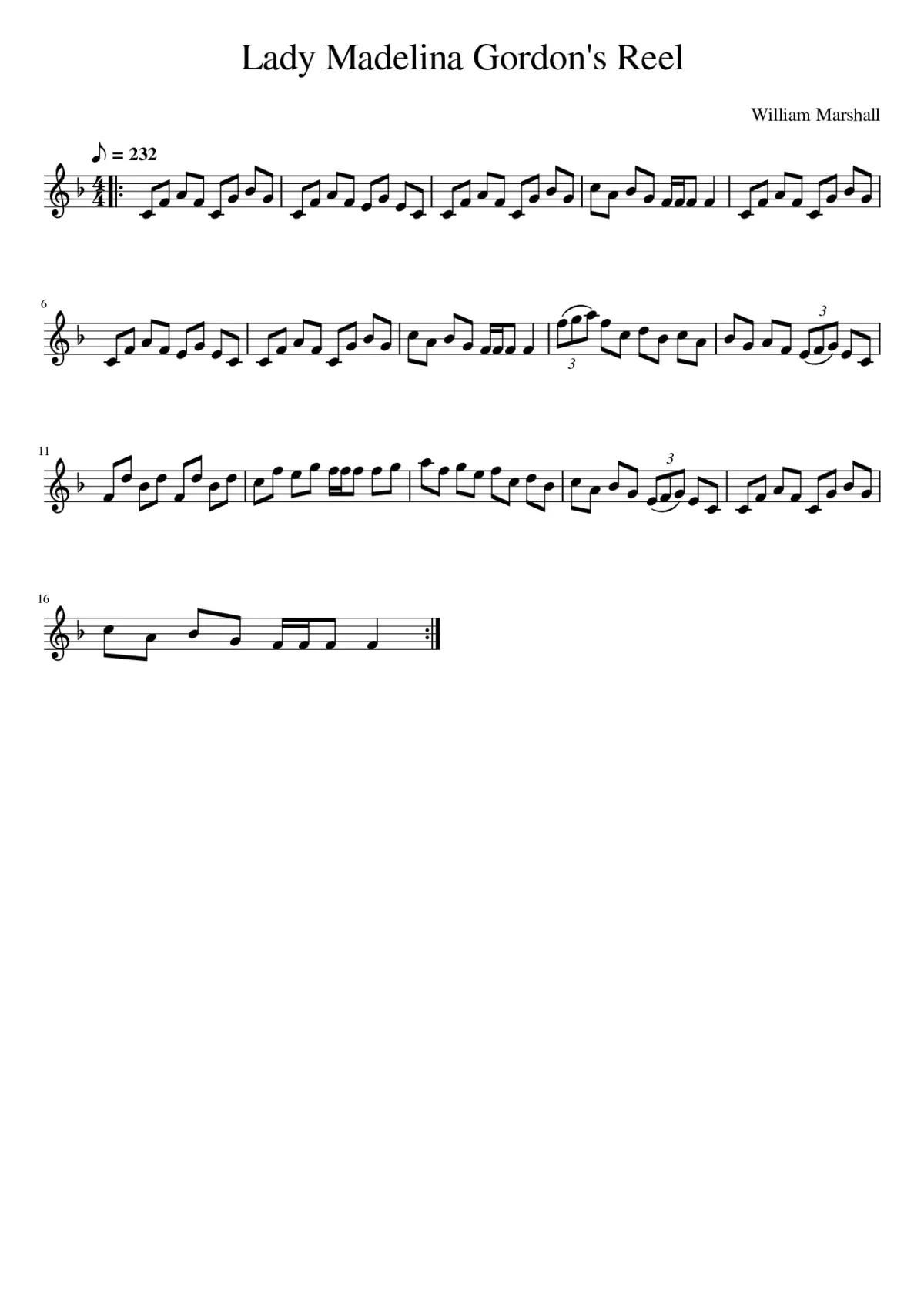 Lady Madelina Gordon's Reel - Page 1