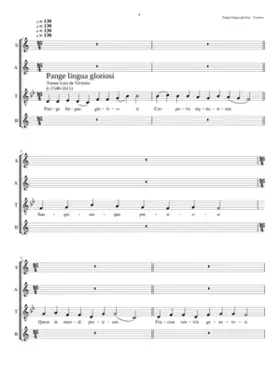 Pange lingua 'more romano' (that is based on the Gregorian chant and not to be confused with Pange lingua 'more hispano' using the Mozarabic chant)