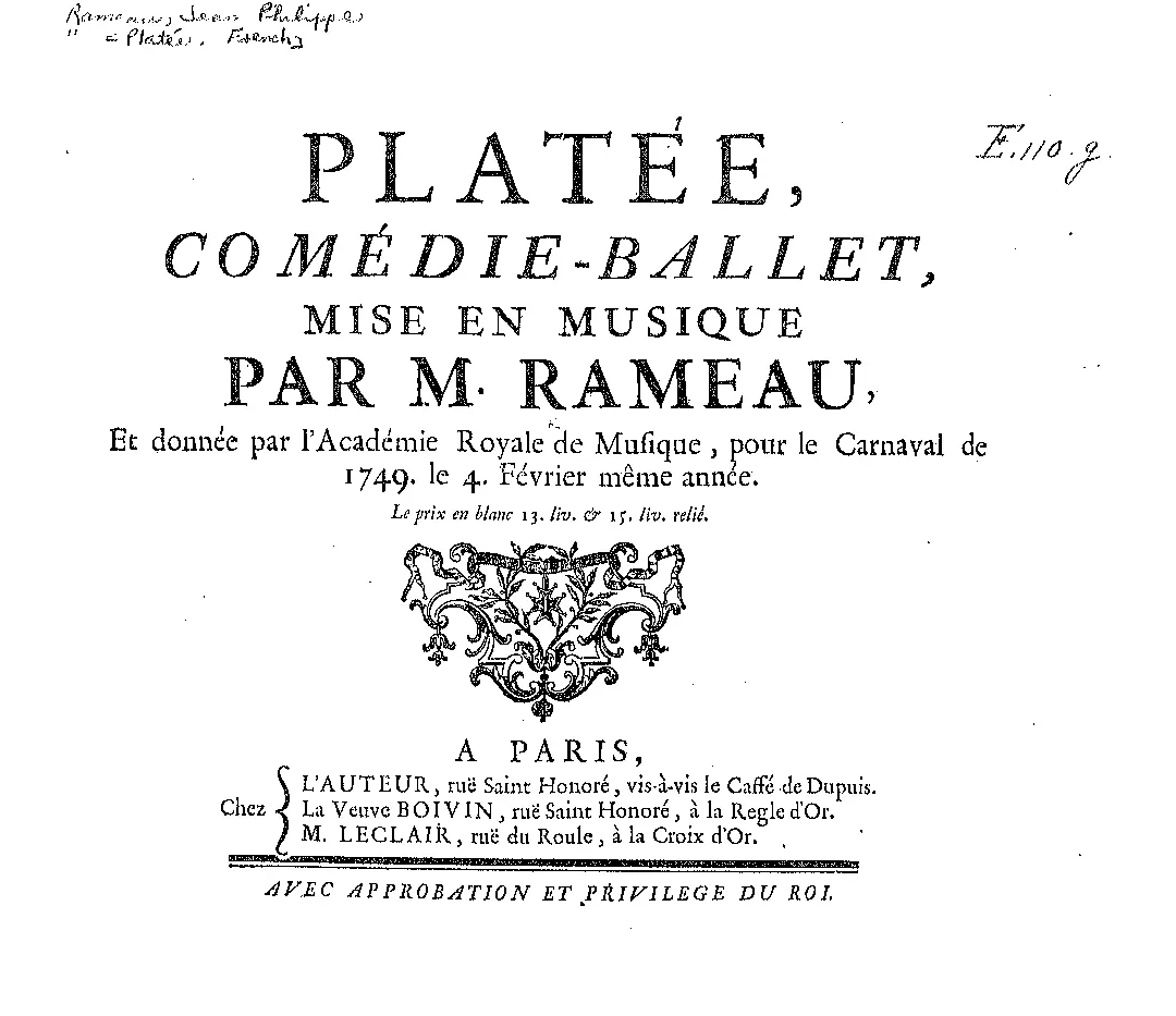 Platée ou Junon jalouse - Page 1