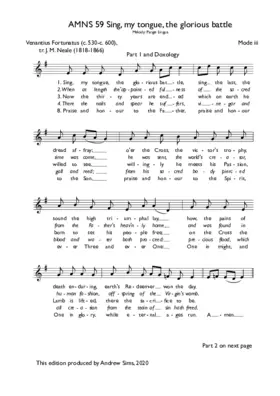 Sing, my tongue, the glorious battle