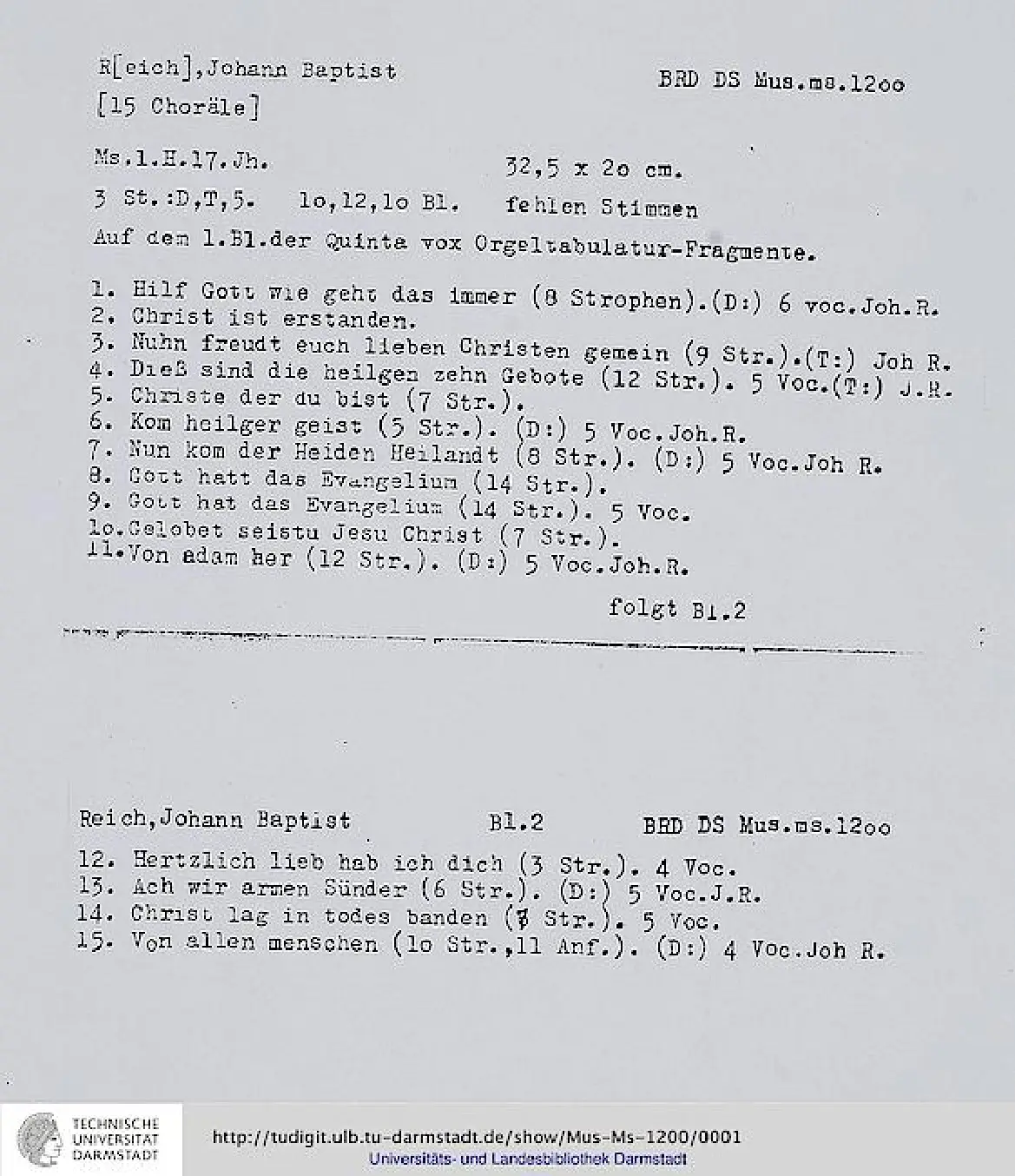 15 Choräle - Page 1