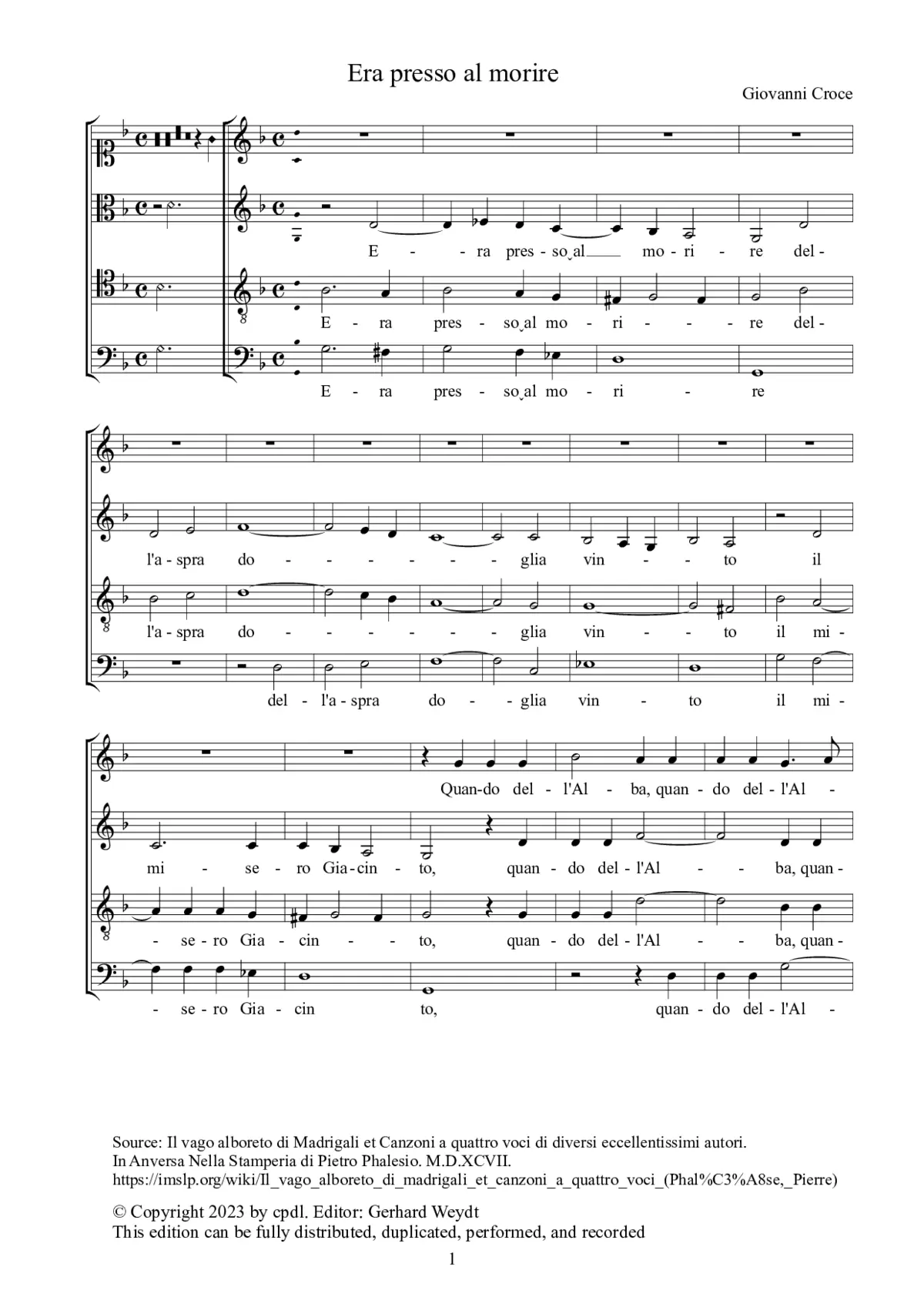Era presso al morire - Page 1