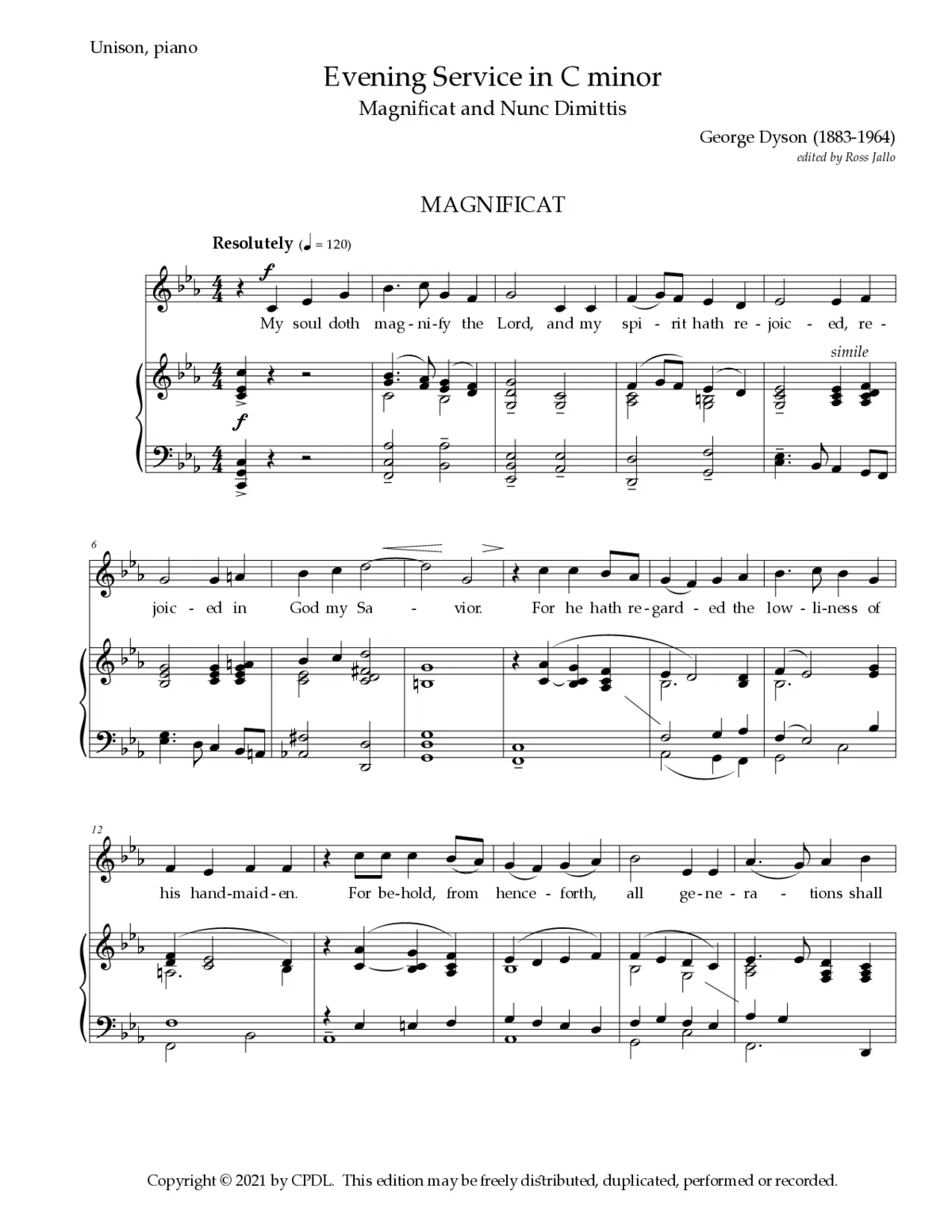 Evening Service in C minor - Page 1