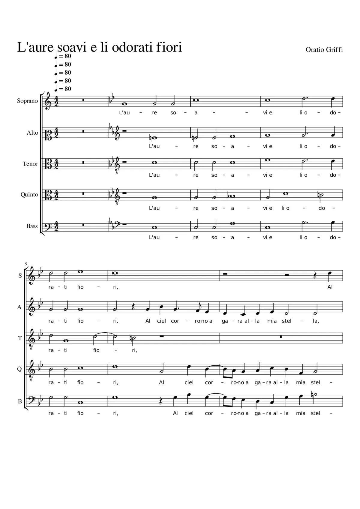 L'aure soavi e li odorati fiori - Page 1