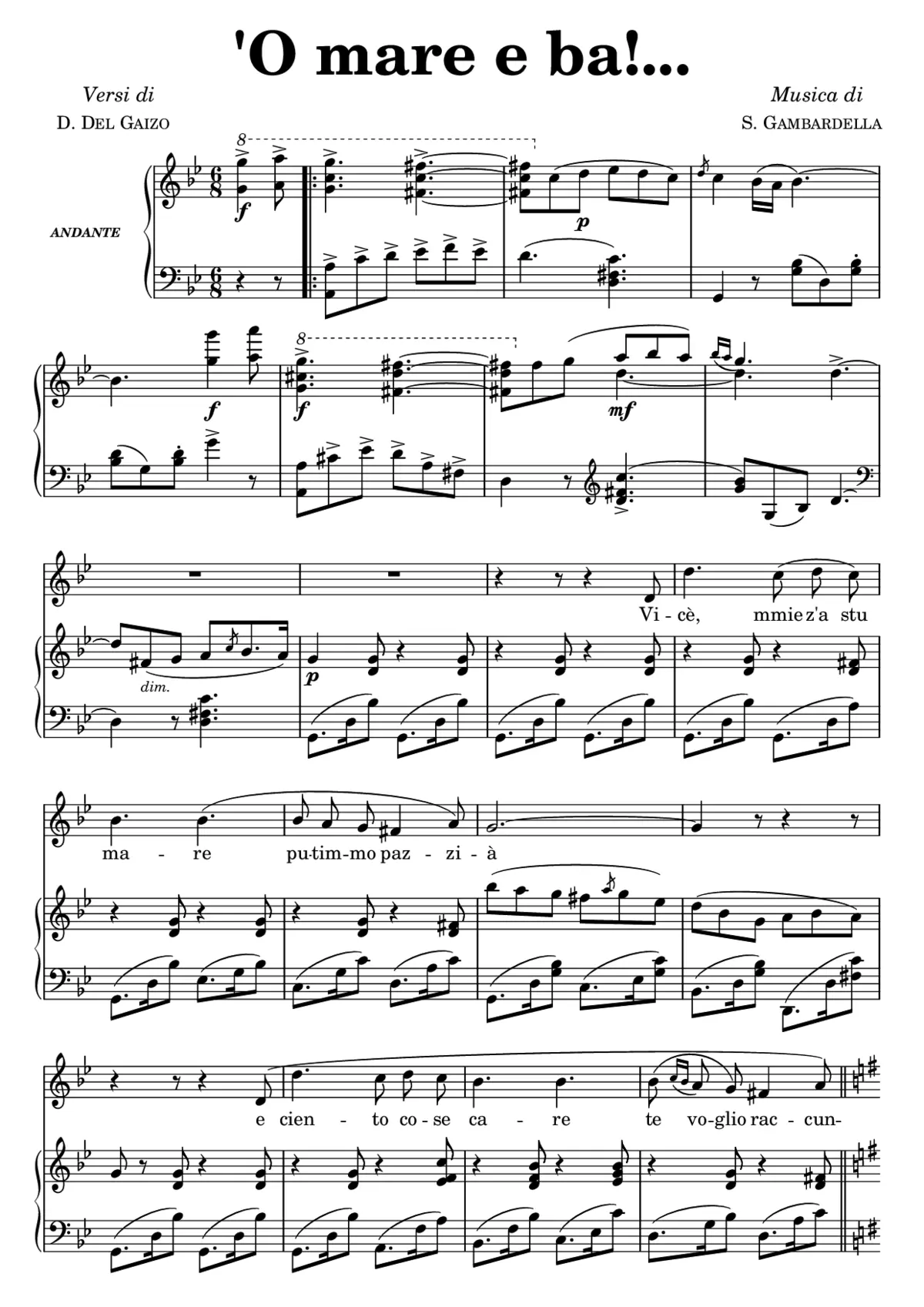 'O mare e ba - Page 1
