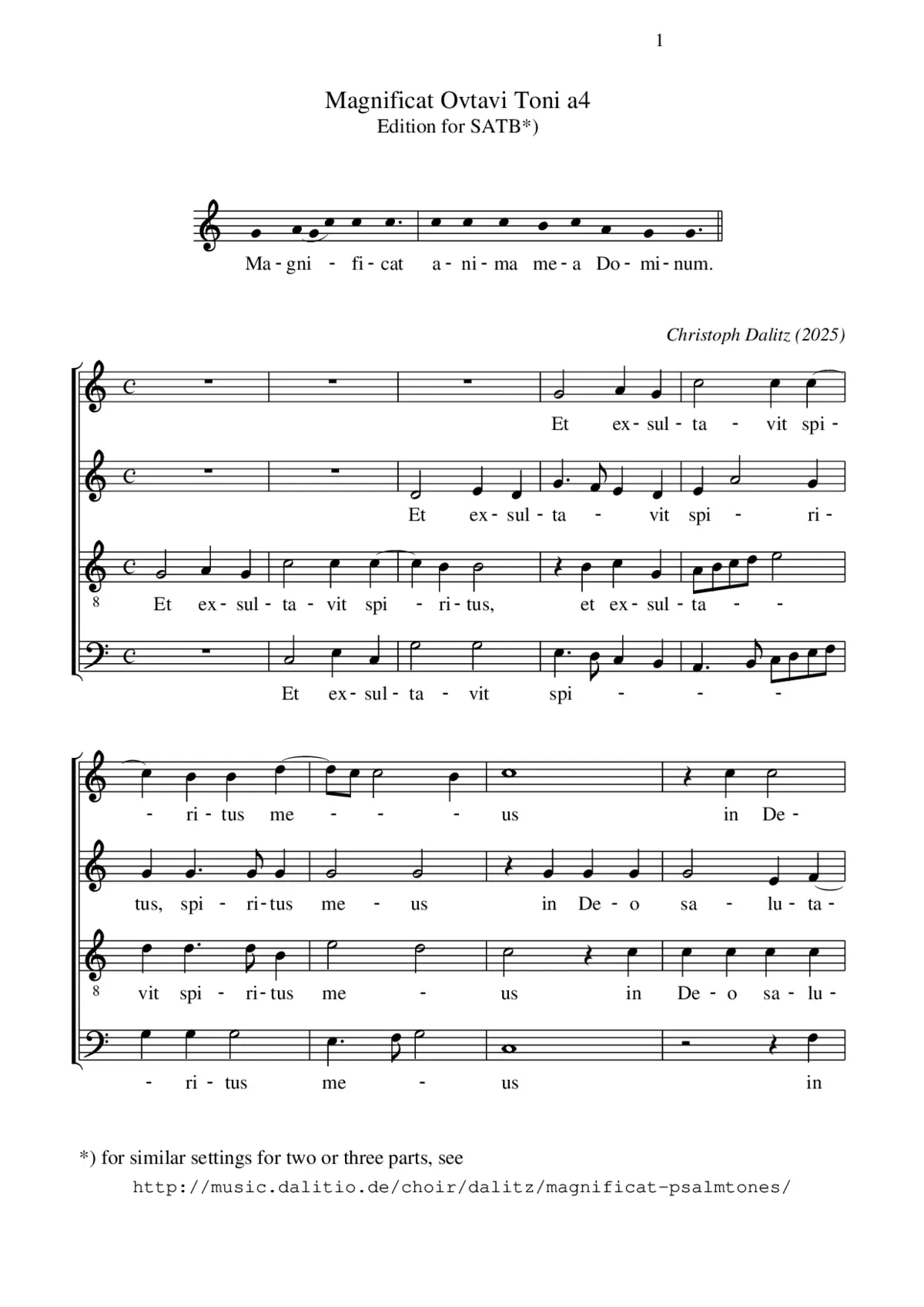 Magnificat octavi toni a 4 - Page 1