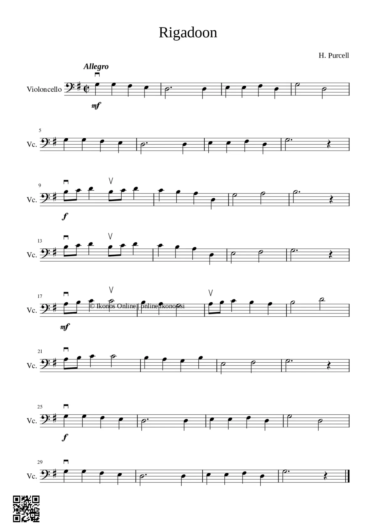 Rigadoon in C major Z.653 - Page 1
