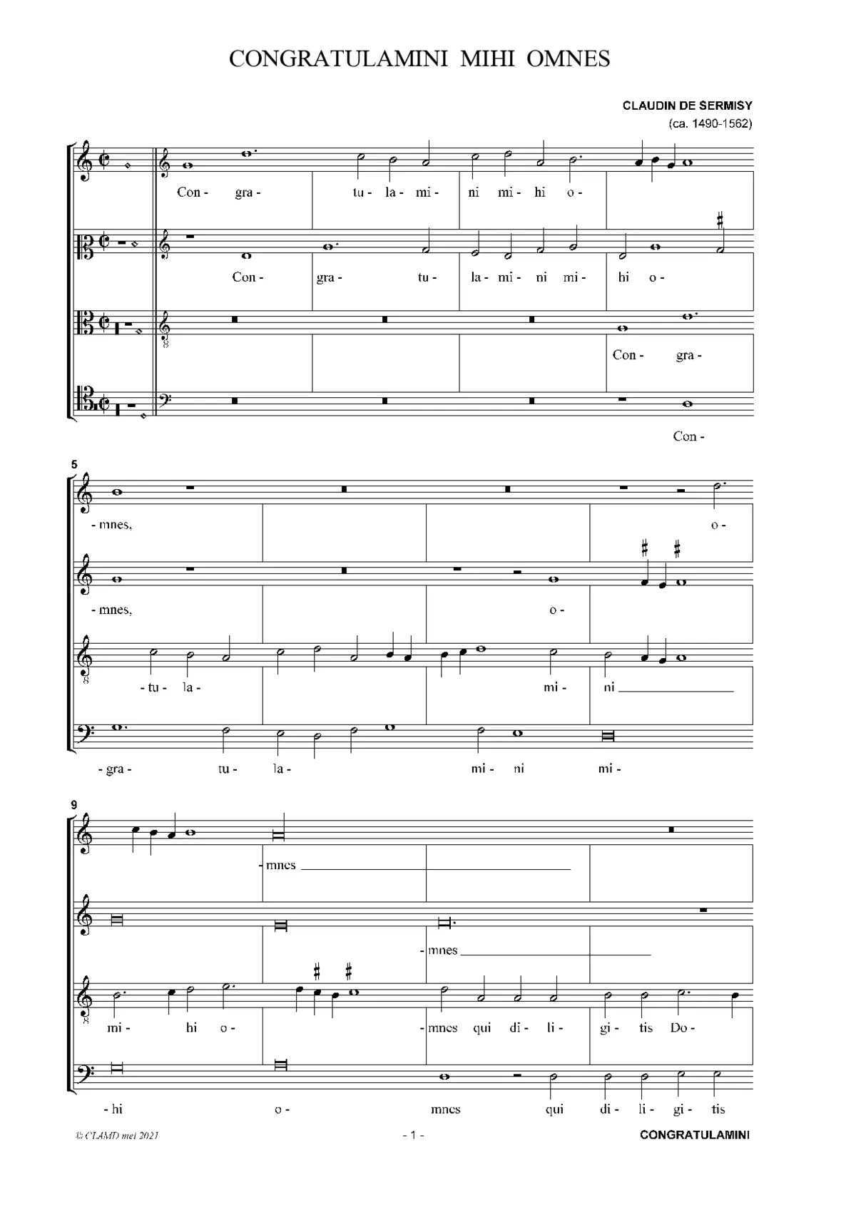 Congratulamini mihi omnes - Page 1