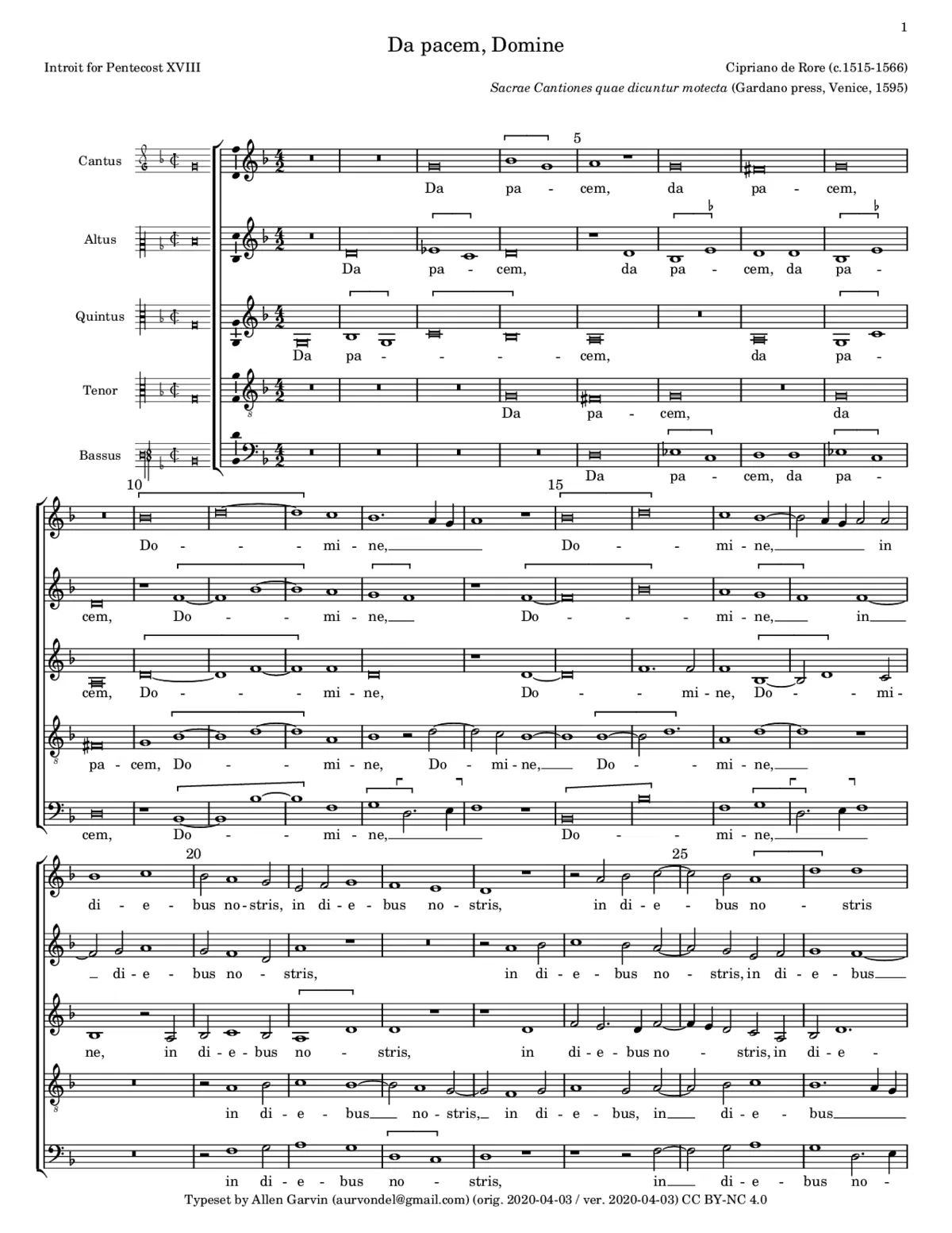 Da pacem Domine - Page 1