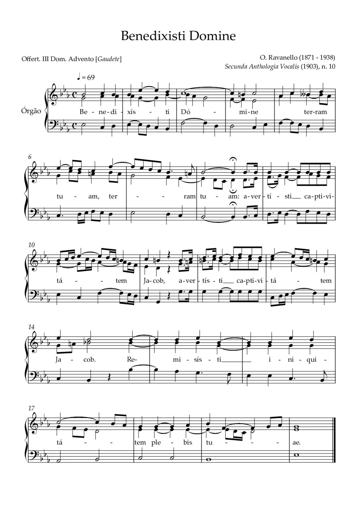 Benedixisti Domine, op. 66/3 - Page 1