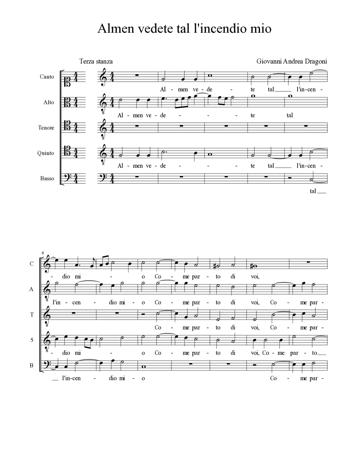 Almen vedete tal l'incendio mio - Page 1