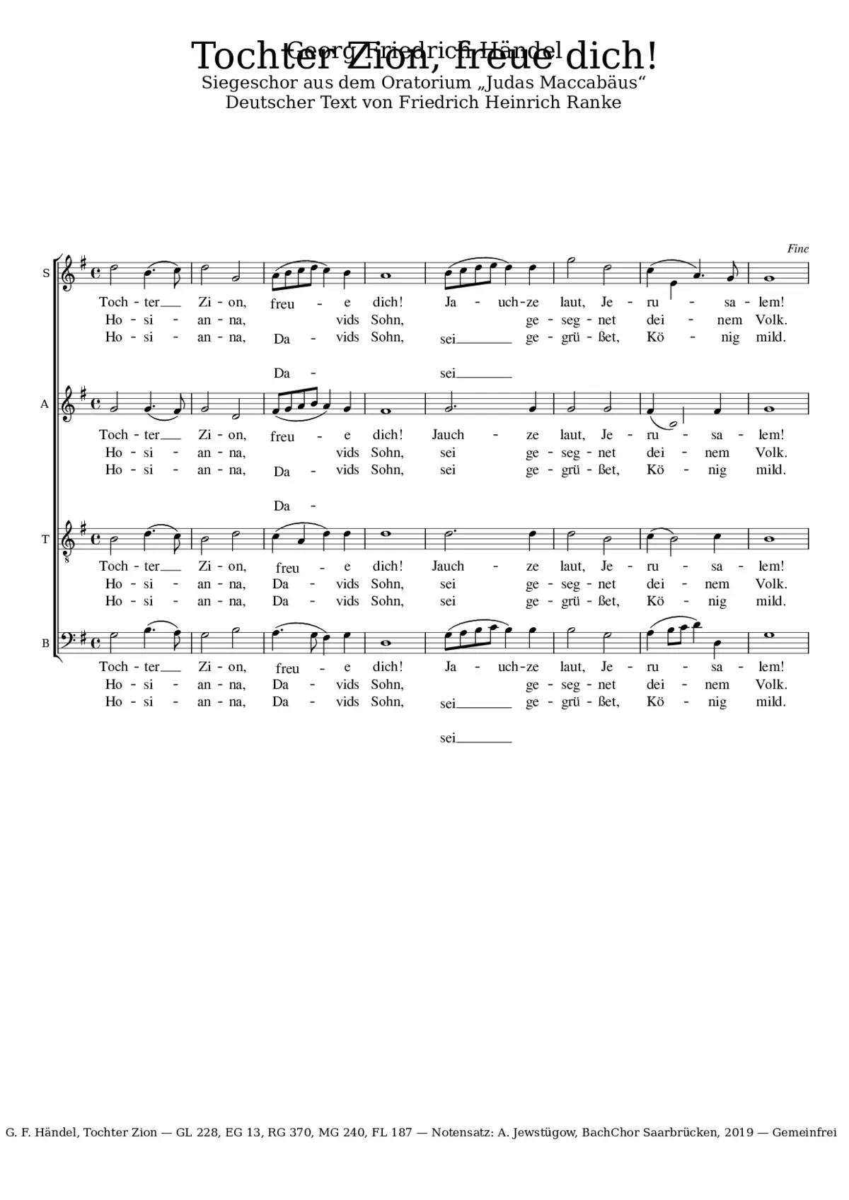 Tochter Zion freue dich - Page 1