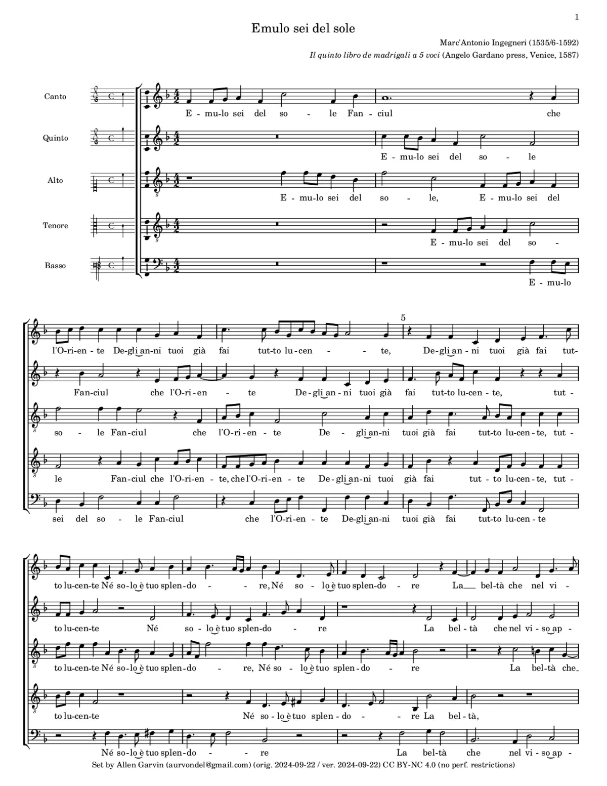 Emulo sei del sole - Page 1