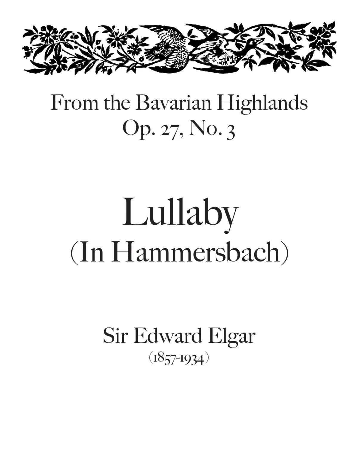 Lullaby, Op. 27, No. 3 - Page 1