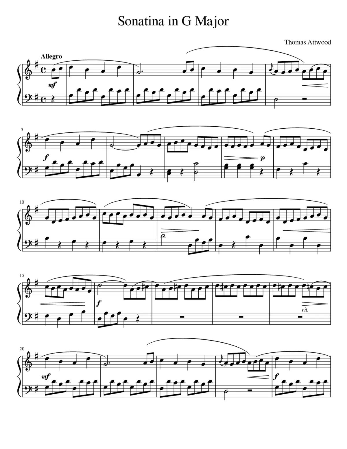 Sonatina in G Major - Page 1