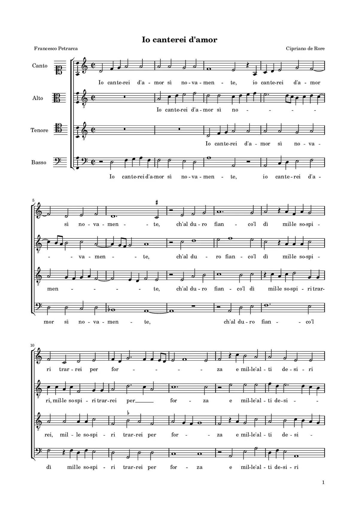 Io canterei d'amor - Page 1