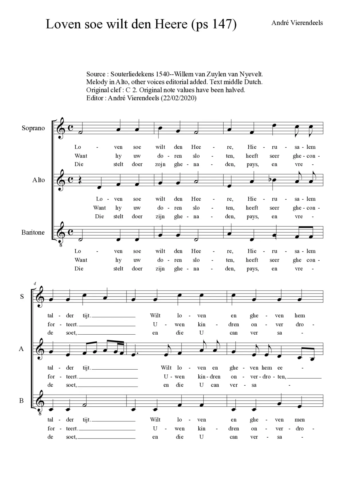 Loven soe wilt den Heere - Page 1