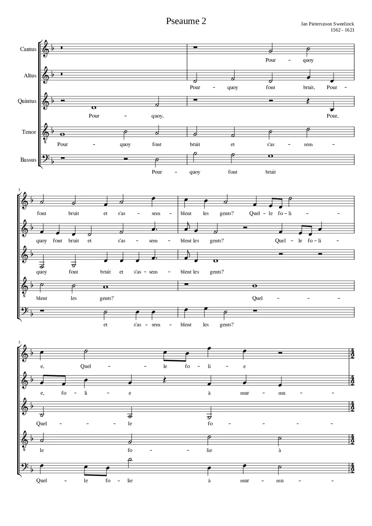 Psalm 2 - Pourquoy font bruit et s'assemblent les gents? - Page 1