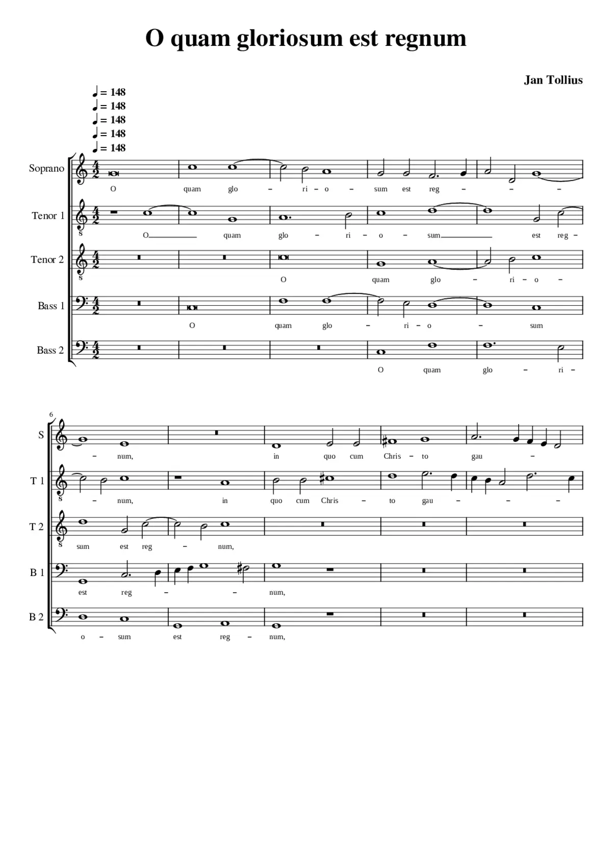 O quam gloriosum est regnum - Page 1