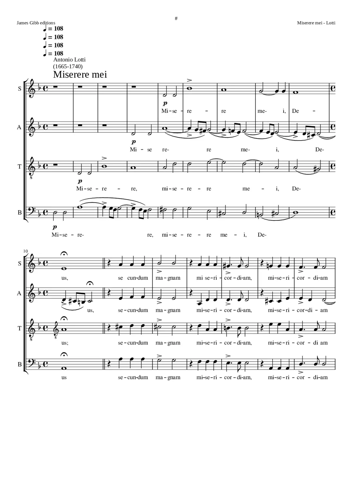 Miserere mei I (D minor) (not to be confused with Miserere mei nº 2 in Gm) - Page 1